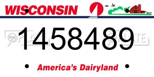 1458489 Wisconsin License Plate