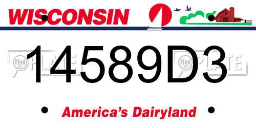 14589D3 Wisconsin License Plate