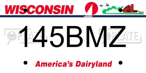145BMZ Wisconsin License Plate