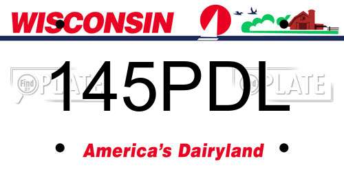 145PDL Wisconsin License Plate