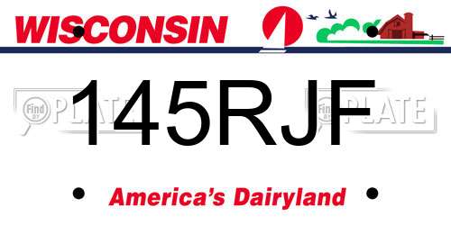 145RJF Wisconsin License Plate