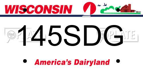 145SDG Wisconsin License Plate