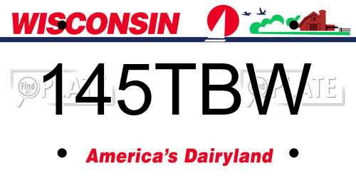 145TBW Wisconsin License Plate