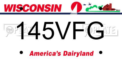 145VFG Wisconsin License Plate