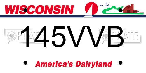 145VVB Wisconsin License Plate