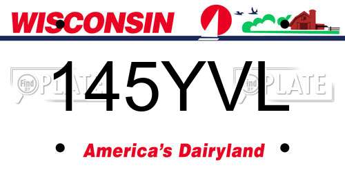 145YVL Wisconsin License Plate
