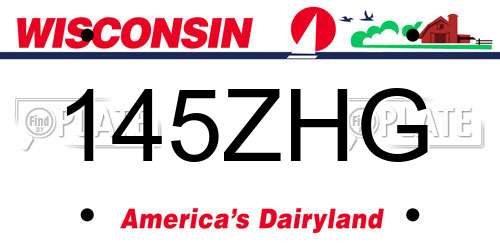 145ZHG Wisconsin License Plate
