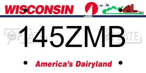 145ZMB Wisconsin License Plate