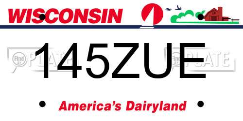 145ZUE Wisconsin License Plate