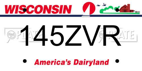 145ZVR Wisconsin License Plate