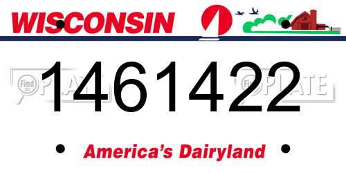 1461422 Wisconsin License Plate
