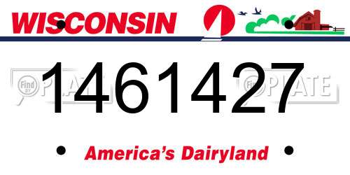 1461427 Wisconsin License Plate