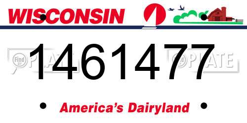 1461477 Wisconsin License Plate