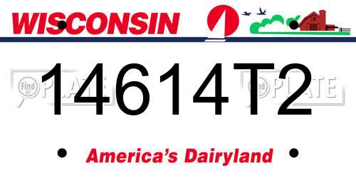 14614T2 Wisconsin License Plate