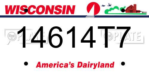 14614T7 Wisconsin License Plate