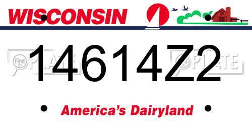14614Z2 Wisconsin License Plate