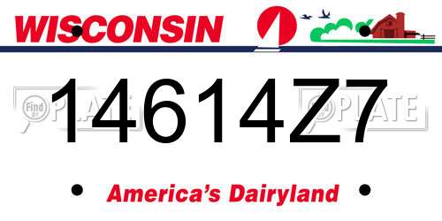 14614Z7 Wisconsin License Plate