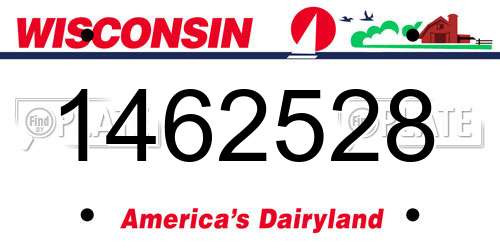1462528 Wisconsin License Plate