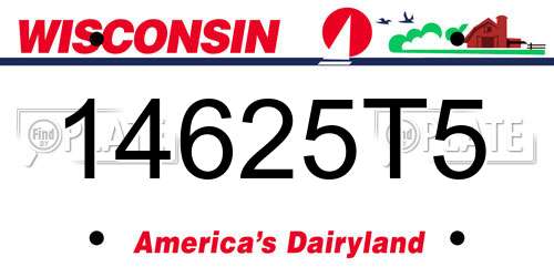 14625T5 Wisconsin License Plate