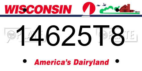 14625T8 Wisconsin License Plate