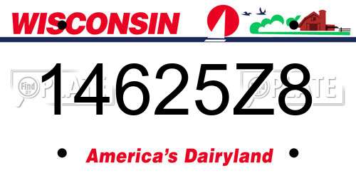 14625Z8 Wisconsin License Plate