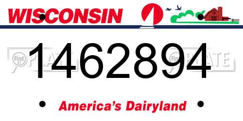 1462894 Wisconsin License Plate