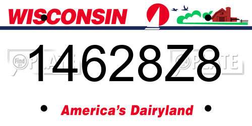 14628Z8 Wisconsin License Plate