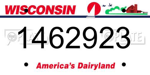 1462923 Wisconsin License Plate