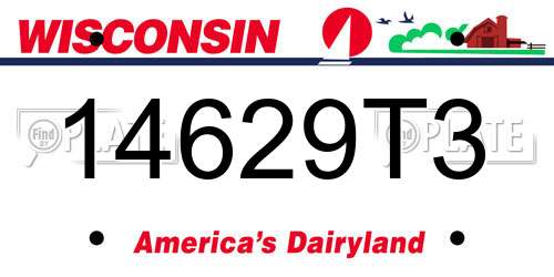 14629T3 Wisconsin License Plate