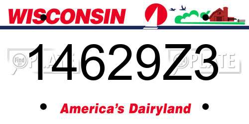14629Z3 Wisconsin License Plate