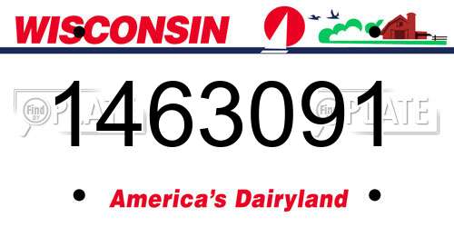 1463091 Wisconsin License Plate