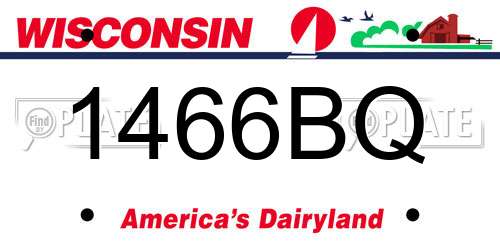 1466BQ Wisconsin License Plate