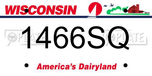 1466SQ Wisconsin License Plate