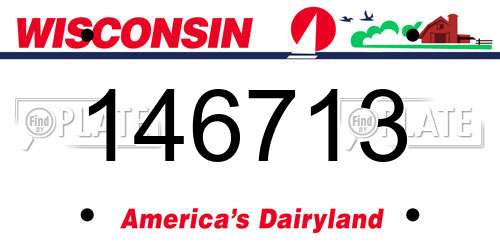 146713 Wisconsin License Plate