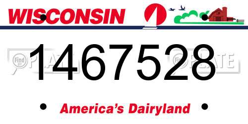 1467528 Wisconsin License Plate