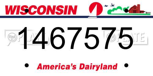 1467575 Wisconsin License Plate