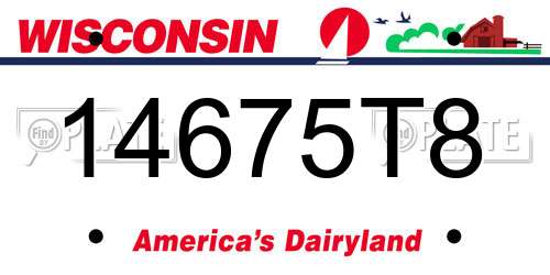 14675T8 Wisconsin License Plate