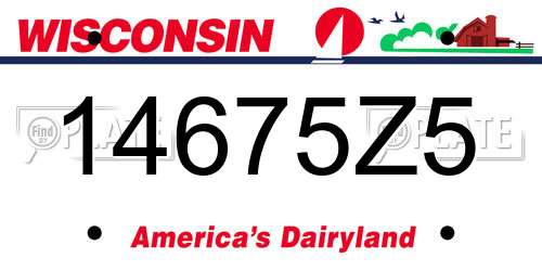 14675Z5 Wisconsin License Plate