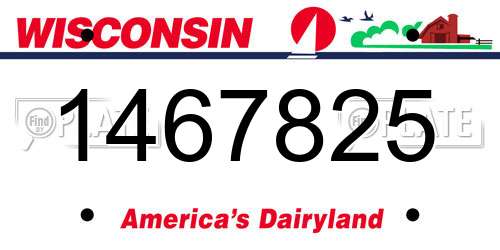 1467825 Wisconsin License Plate