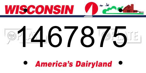1467875 Wisconsin License Plate