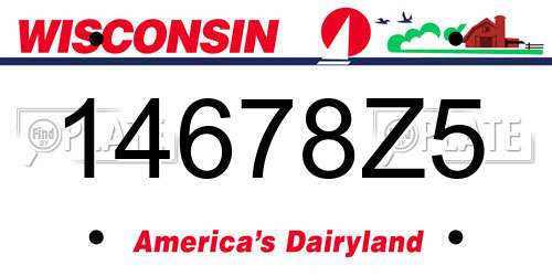 14678Z5 Wisconsin License Plate