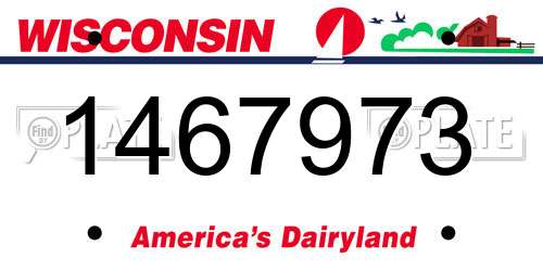 1467973 Wisconsin License Plate