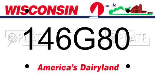 146G80 Wisconsin License Plate