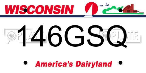 146GSQ Wisconsin License Plate