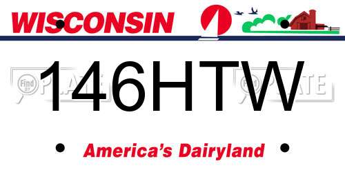 146HTW Wisconsin License Plate