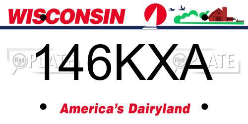 146KXA Wisconsin License Plate