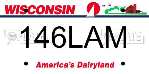 146LAM Wisconsin License Plate