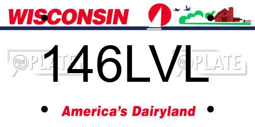 146LVL Wisconsin License Plate