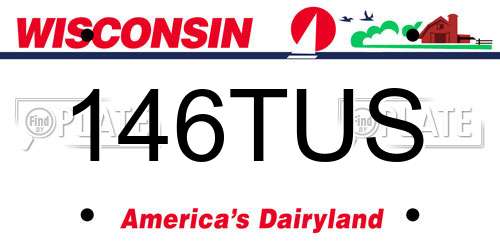 146TUS Wisconsin License Plate