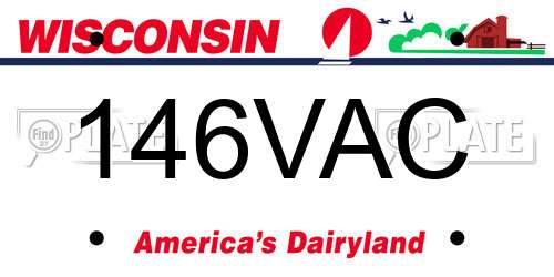 146VAC Wisconsin License Plate